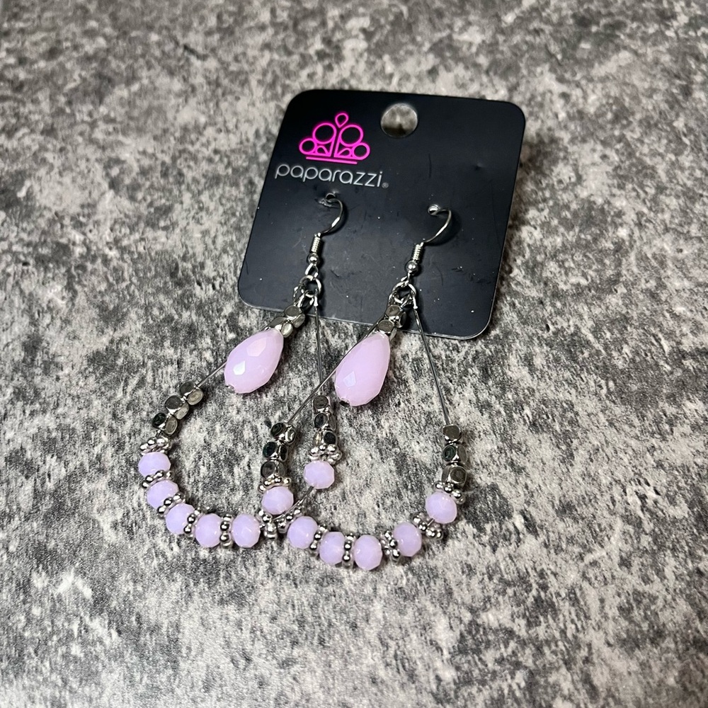 Paparazzi light pink Dangle Earrings